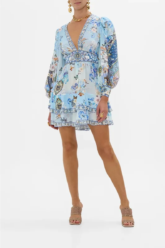 Button Front Frill Dress in Al Manial Palace Memoirs Modern Lace Dress