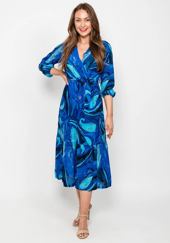 Kate & Pippa Boho Swirl Maxi Dress, Blue & Royal Soft Flow Maxi