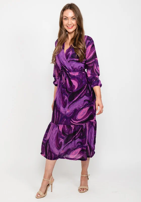 Kate & Pippa Boho Swirl Maxi Dress, Purple Sleek Maxi Skirt