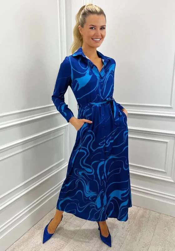Kate & Pippa Luca Swirl Maxi Dress, Royal Blue Trendy Maxi Skirt