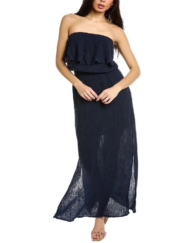 Michael Stars Tara Tube Maxi Dress Layered Maxi Skirt