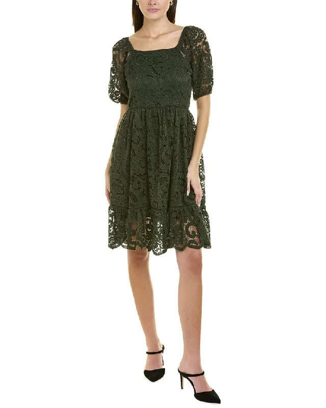 Nanette by Nanette Lepore Lace A-Line Dress Lace Detail Gown