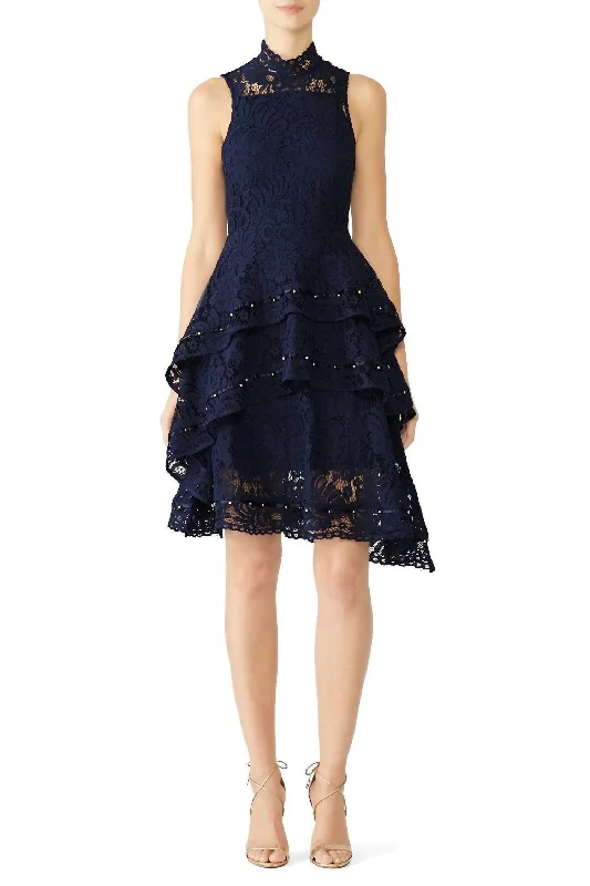 Star Crossed Lace Dress In Blue Sexy Lace Gown