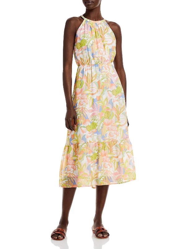 Womens Blouson Long Maxi Dress Ruffle Long Maxi