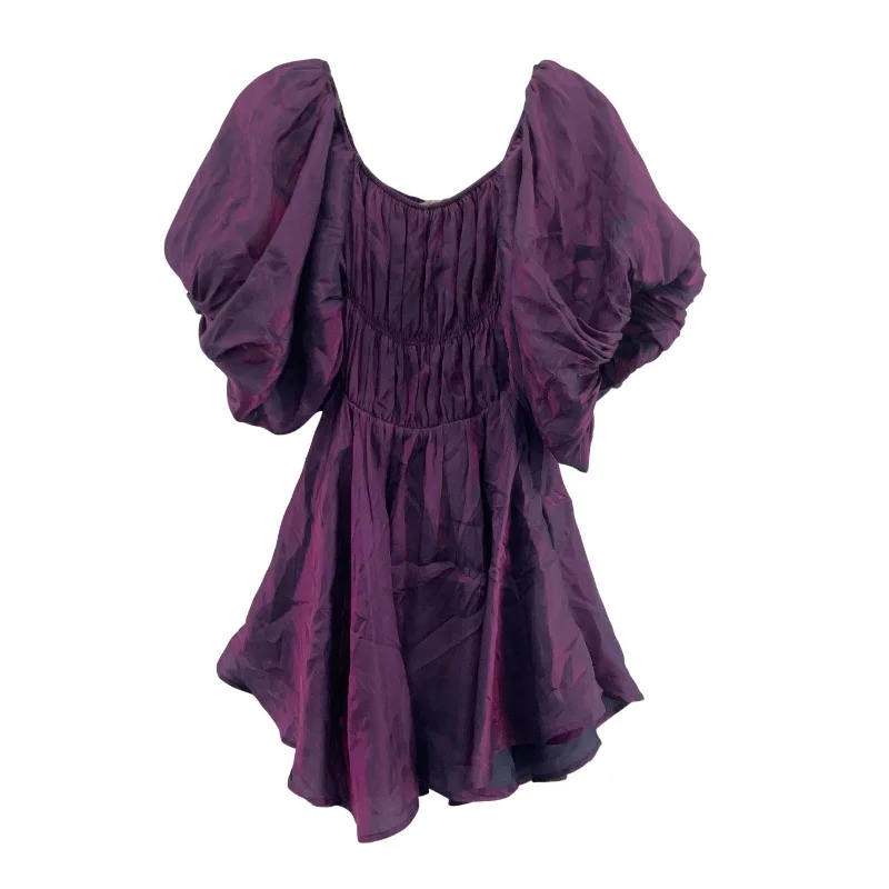 Altar'd State XS Women's Iridescent Purple Puffy Fit & Flare Midi Dress Preowned Button-down Midi Skirt Altar'd State XS Women's Iridescent Purple Puffy Fit & Flare Midi Dress Preowned Button-down Midi Skirt