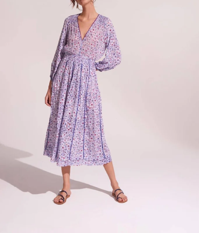 Anabelle Midi Dress In Blue Magnolia Elegant Midi Dress