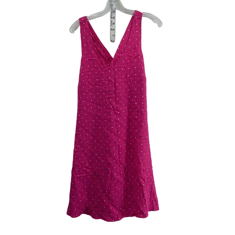 Ann Taylor LOFT Women's Polka Dot Sleeveless Pink Midi Shift Dress, M, NWT Soft Wool Midi