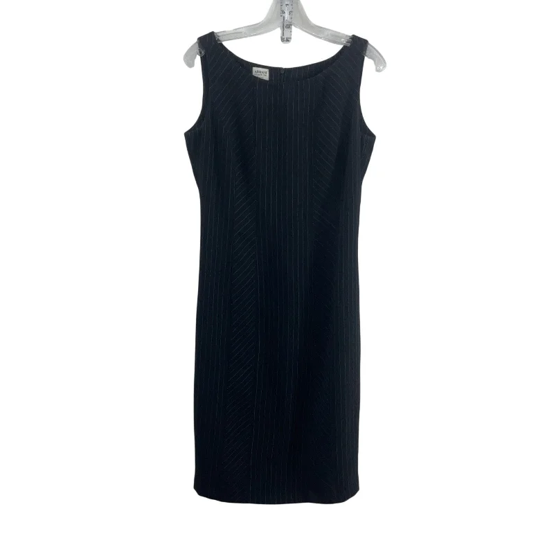Armani Collezioni Women's Sleeveless Stripe Midi Sheath Dress Black/White Size 6 Floral Midi Skirt Armani Collezioni Women's Sleeveless Stripe Midi Sheath Dress Black/White Size 6 Floral Midi Skirt