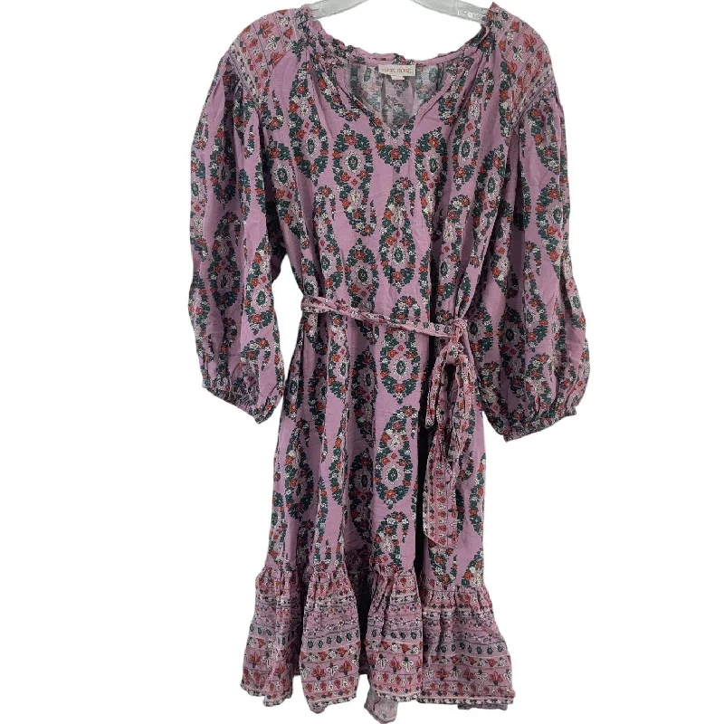 Knox Rose Pink Paisley Belted Boho Midi A-Line Dress Women Small Cotton Preowned Embroidered Midi Skirt Knox Rose Pink Paisley Belted Boho Midi A-Line Dress Women Small Cotton Preowned Embroidered Midi Skirt