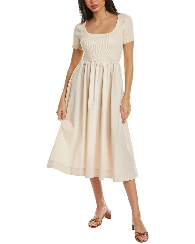 Lucy Paris Reese Knit Midi Dress Plain Midi Skirt