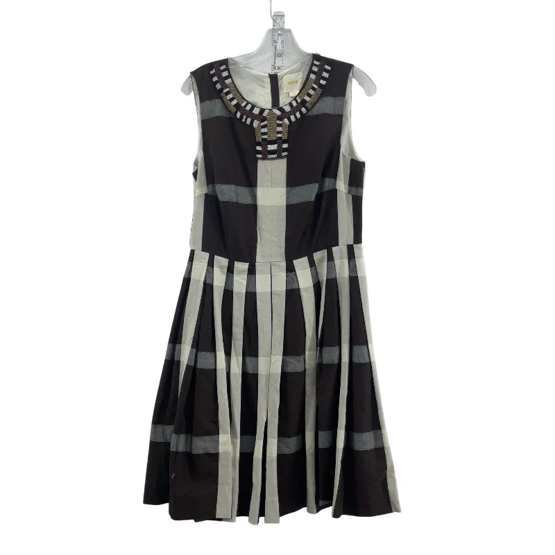 Maeve Cotton Gingham Women's Beaded Fit & Flare Midi Dress Brown/Cream Size 12 Everyday Midi Skirt Maeve Cotton Gingham Women's Beaded Fit & Flare Midi Dress Brown/Cream Size 12 Everyday Midi Skirt