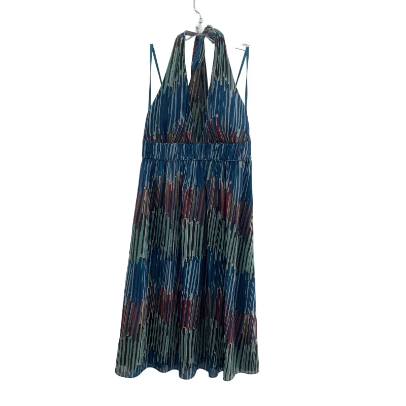 Max and Cleo Womens Abstract Halter Blue Green Midi A-Line Dress Size 6 Preowned Midi Skirt Casual Max and Cleo Womens Abstract Halter Blue Green Midi A-Line Dress Size 6 Preowned Midi Skirt Casual