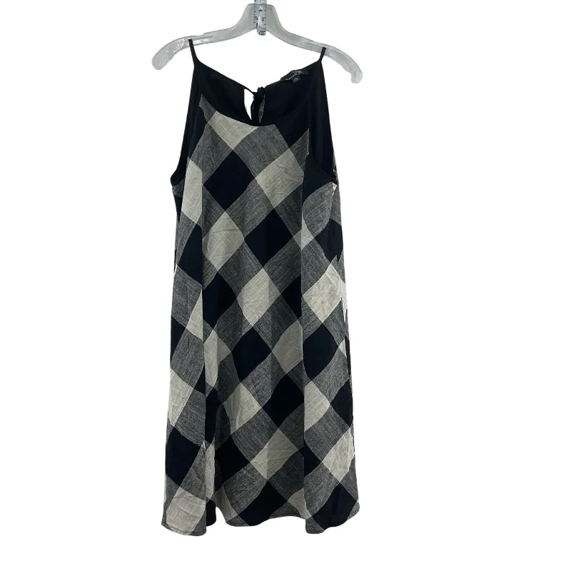 Suzanne Betro Black/Gray Gingham Womens Cotton Shift Midi Dress L Preowned Midi Skirt Fashion Suzanne Betro Black/Gray Gingham Womens Cotton Shift Midi Dress L Preowned Midi Skirt Fashion