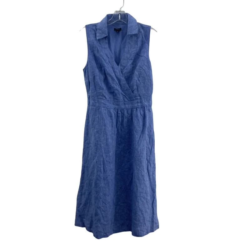 Talbots Petite Women's Linen Midi Dress 8P Blue Wrap Sheath/A-Line Preowned Soft Wool Midi Talbots Petite Women's Linen Midi Dress 8P Blue Wrap Sheath/A-Line Preowned Soft Wool Midi