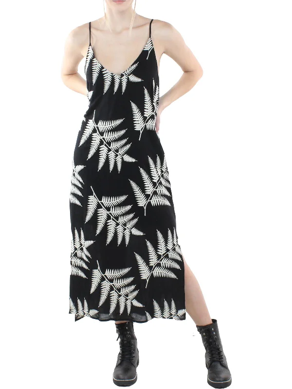Womens Beach Midi Sundress Denim Midi Skirt