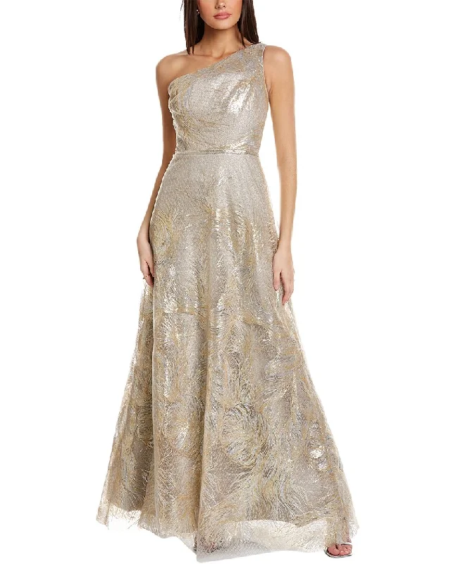 Rene Ruiz Sequin One-Shoulder Gown Elegant Sequin Gown