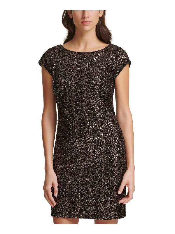 Womens Sequin Velvet Sheath Dress Glitter Sequin Dress