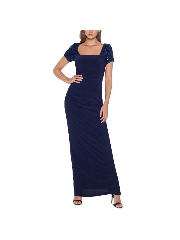 Womens Sequined Formal Evening Dress Metallic Sequin Dress