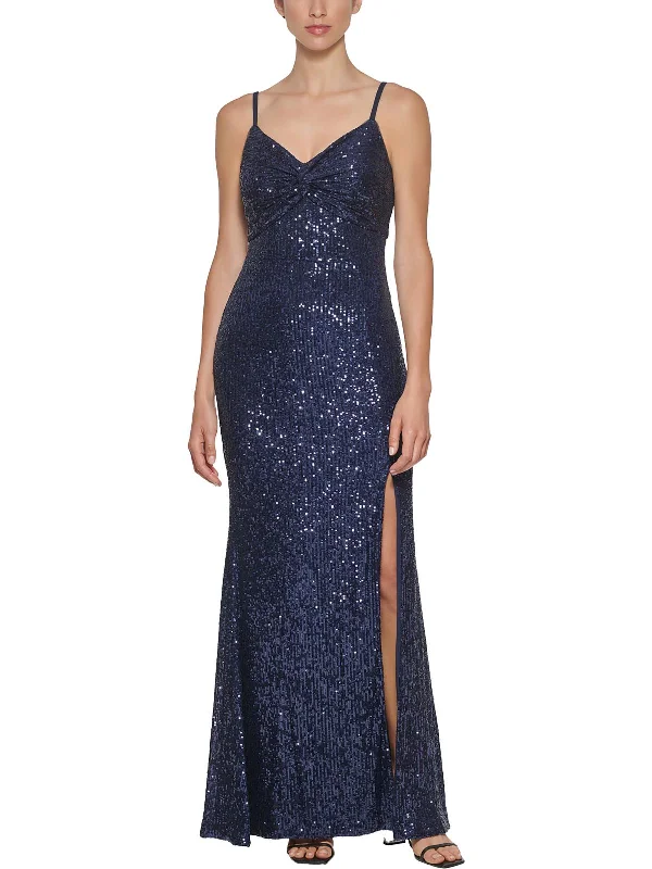 Womens Sequined Long Evening Dress Party Wear Sequin