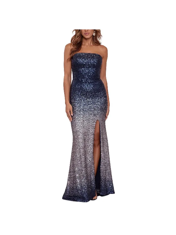 Womens Sequined Strapless Evening Dress Sequin Slip Dress